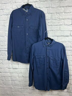 Lot of 2 Walls Work Wear Blue Button Front Utility Work Shirts Men’s Medium